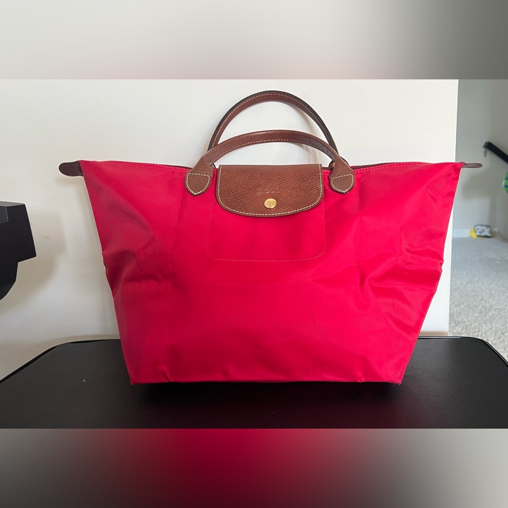 Longchamp Red and Brown Handbag - Picture 2 of 14